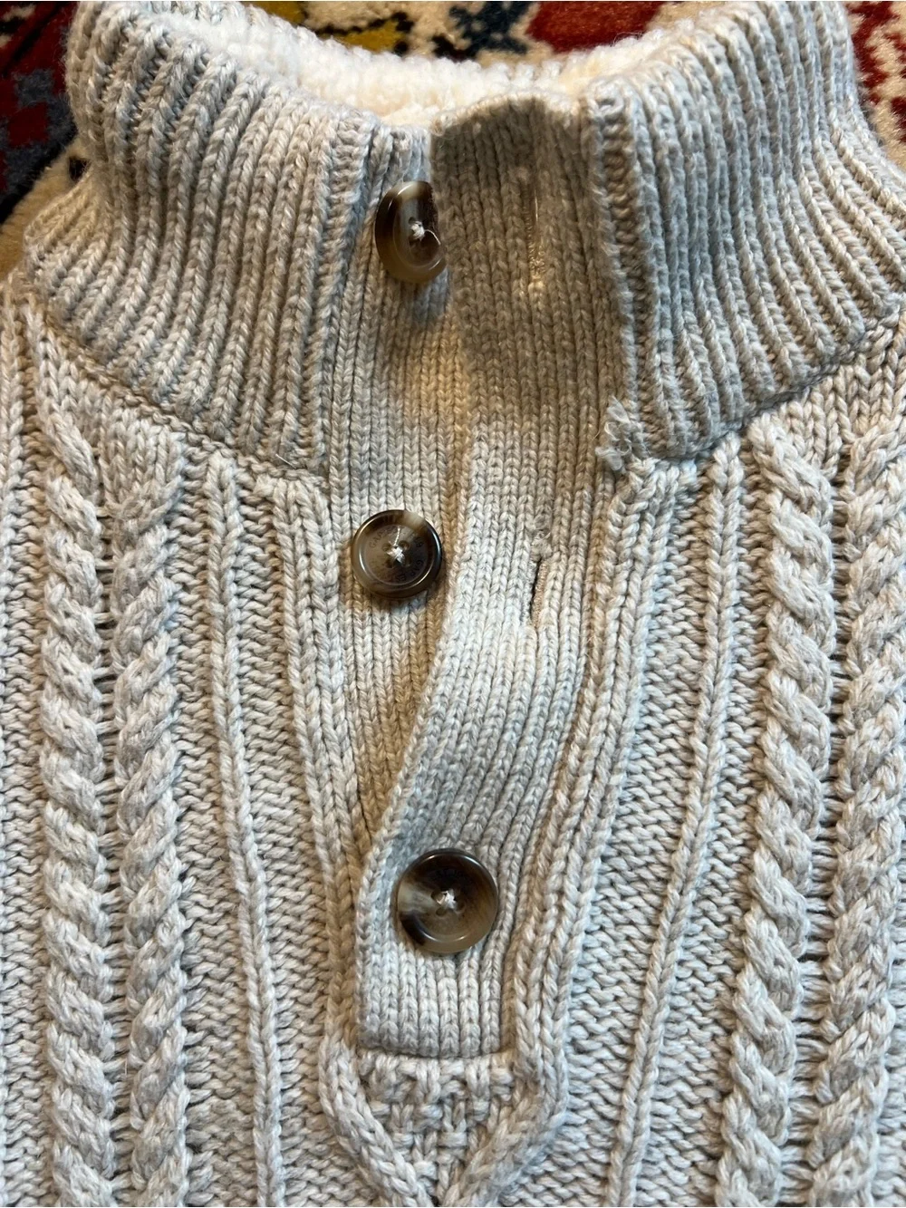 GAP Kids Cream Cable-Knit‎ Mock Neck Sweater